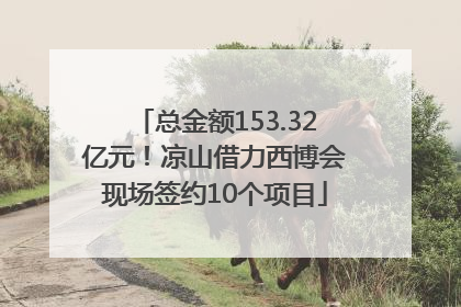 总金额153.32亿元！凉山借力西博会现场签约10个项目