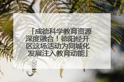 成德科学教育资源深度融合！德阳经开区这场活动为同城化发展注入教育动能
