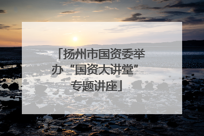 扬州市国资委举办“国资大讲堂” 专题讲座