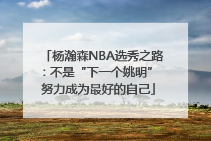 杨瀚森NBA选秀之路：不是“下一个姚明” 努力成为最好的自己