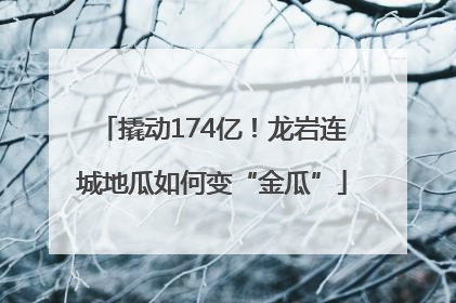 撬动174亿！龙岩连城地瓜如何变“金瓜”