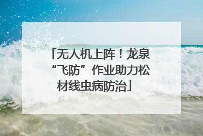 无人机上阵！龙泉“飞防”作业助力松材线虫病防治