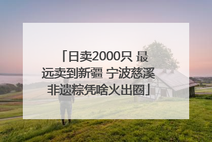 日卖2000只 最远卖到新疆 宁波慈溪非遗粽凭啥火出圈