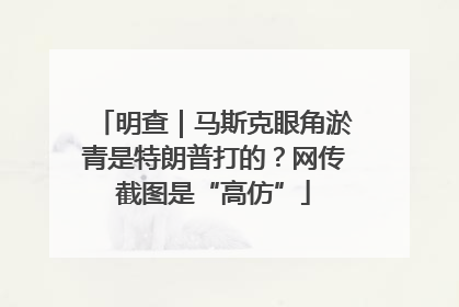 明查｜马斯克眼角淤青是特朗普打的？网传截图是“高仿”