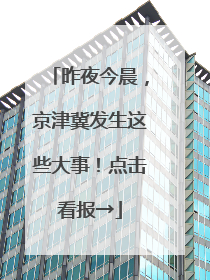 昨夜今晨，京津冀发生这些大事！点击看报→
