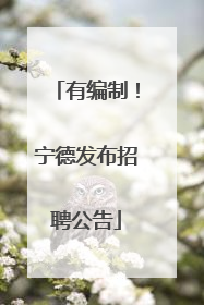 有编制！宁德发布招聘公告