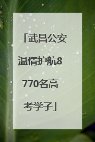 武昌公安温情护航8770名高考学子