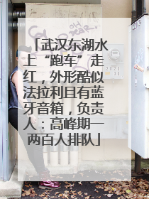 武汉东湖水上“跑车”走红，外形酷似法拉利且有蓝牙音箱，负责人：高峰期一两百人排队
