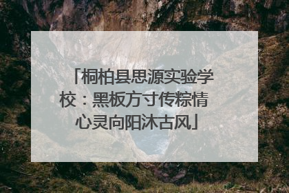 桐柏县思源实验学校：黑板方寸传粽情 心灵向阳沐古风