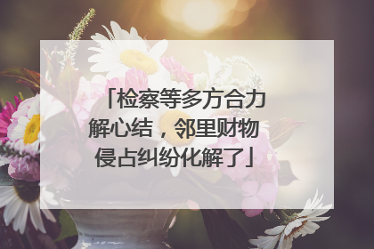 检察等多方合力解心结，邻里财物侵占纠纷化解了