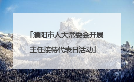 濮阳市人大常委会开展主任接待代表日活动