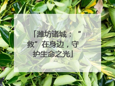 潍坊诸城：“救”在身边，守护生命之光