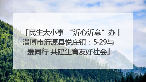 民生大小事 “沂心沂意”办丨淄博市沂源县悦庄镇：5·29与爱同行 共建生育友好社会