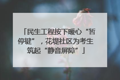 民生工程按下暖心“暂停键”，花堤社区为考生筑起“静音屏障”