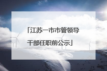 江苏一市市管领导干部任职前公示