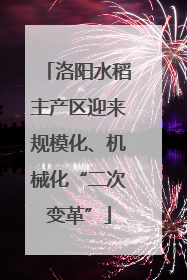 洛阳水稻主产区迎来规模化、机械化“二次变革”