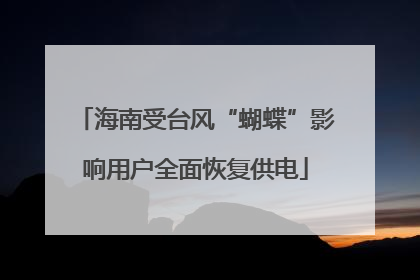 海南受台风“蝴蝶”影响用户全面恢复供电