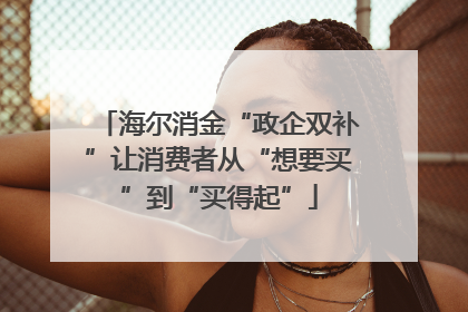 海尔消金“政企双补”让消费者从“想要买”到“买得起”