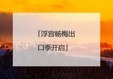 浮宫杨梅出口季开启