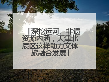 深挖运河、非遗资源内涵，天津北辰区这样助力文体旅融合发展