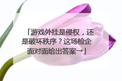 游戏外挂是侵权，还是破坏秩序？这场检企面对面给出答案→