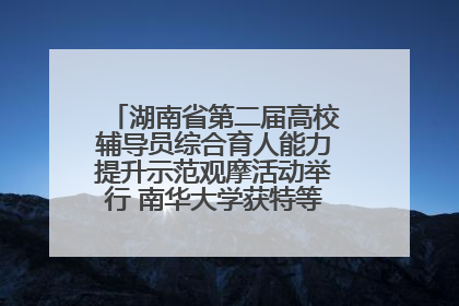 湖南省第二届高校辅导员综合育人能力提升示范观摩活动举行 南华大学获特等奖和一等奖
