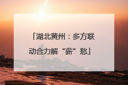 湖北黄州：多方联动合力解“薪”愁