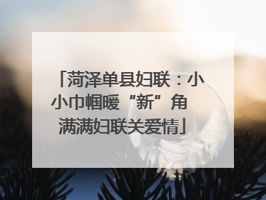 菏泽单县妇联：小小巾帼暖“新”角 满满妇联关爱情