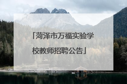 菏泽市万福实验学校教师招聘公告