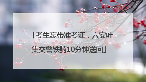 考生忘带准考证，六安叶集交警铁骑10分钟送回