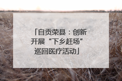 自贡荣县：创新开展“下乡赶场”巡回医疗活动