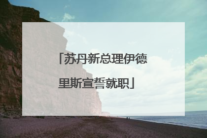 苏丹新总理伊德里斯宣誓就职