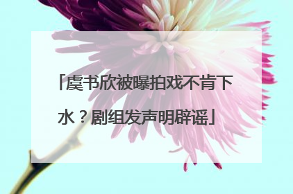 虞书欣被曝拍戏不肯下水？剧组发声明辟谣