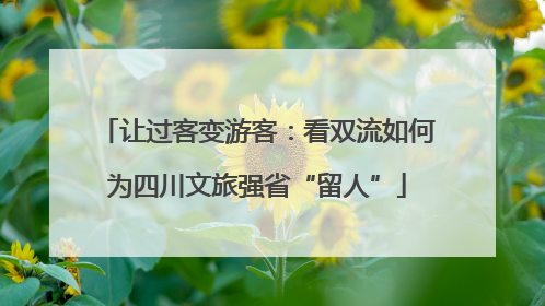 让过客变游客：看双流如何为四川文旅强省“留人”