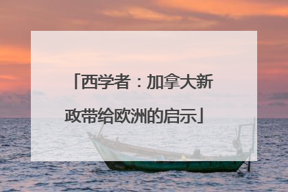 西学者：加拿大新政带给欧洲的启示