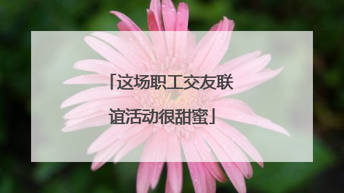 这场职工交友联谊活动很甜蜜