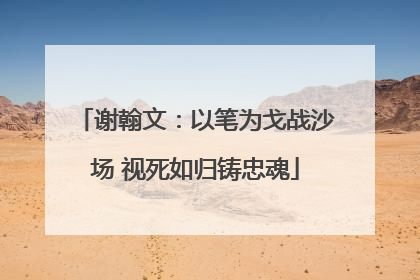 谢翰文：以笔为戈战沙场 视死如归铸忠魂