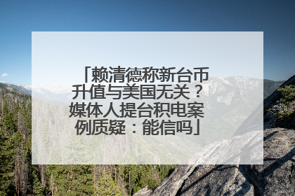 赖清德称新台币升值与美国无关？媒体人提台积电案例质疑：能信吗