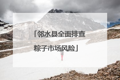 邻水县全面排查粽子市场风险