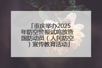 重庆举办2025年防空警报试鸣放暨国防动员（人民防空）宣传教育活动