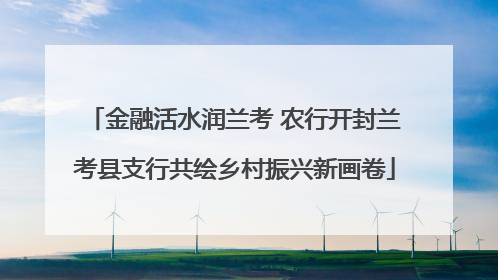 金融活水润兰考 农行开封兰考县支行共绘乡村振兴新画卷