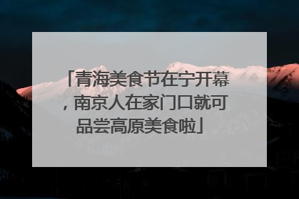 青海美食节在宁开幕，南京人在家门口就可品尝高原美食啦