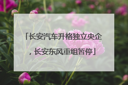 长安汽车升格独立央企，长安东风重组暂停