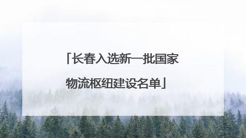 长春入选新一批国家物流枢纽建设名单