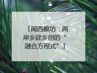 闽西赖坊：两岸乡建乡创的“融合方程式”
