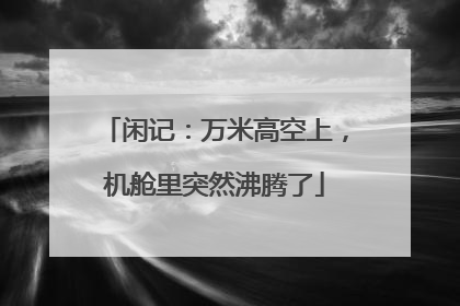 闲记：万米高空上，机舱里突然沸腾了