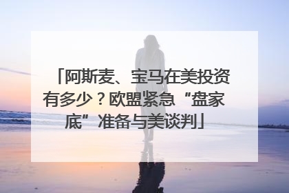 阿斯麦、宝马在美投资有多少？欧盟紧急“盘家底”准备与美谈判