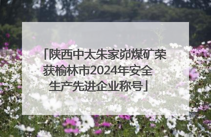 陕西中太朱家峁煤矿荣获榆林市2024年安全生产先进企业称号