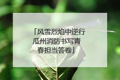 风雪烈焰中逆行 瓜州消防书写青春担当答卷