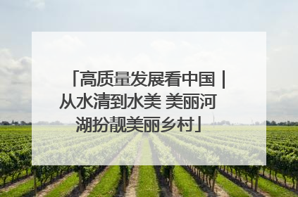 高质量发展看中国｜从水清到水美 美丽河湖扮靓美丽乡村